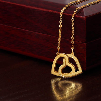 White and yellow gold finish loving hearts