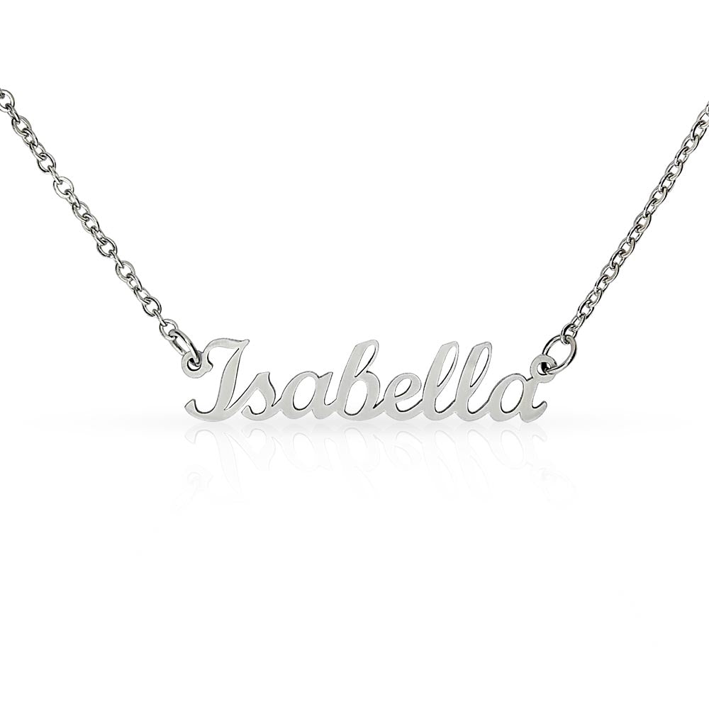 Personalized 14k gold finish or stainless steel name necklace.